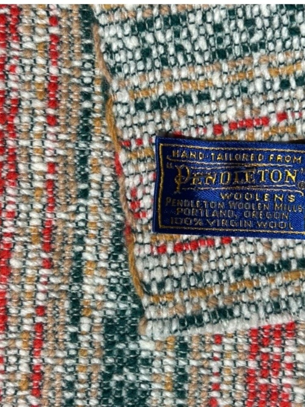 Vintage Pendelton Fabric 3' x 5' Color best seen in close up pics